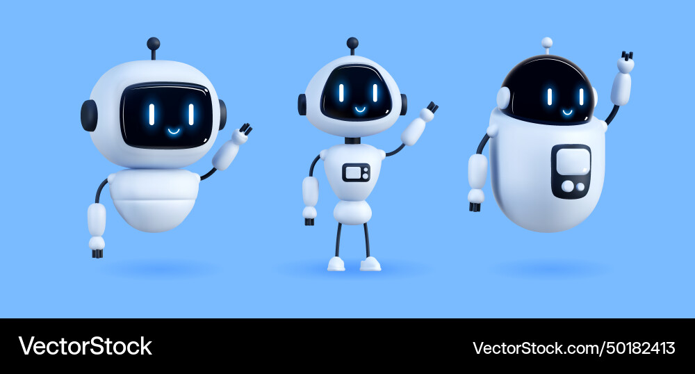 3D AI Chatbot Robot vector image