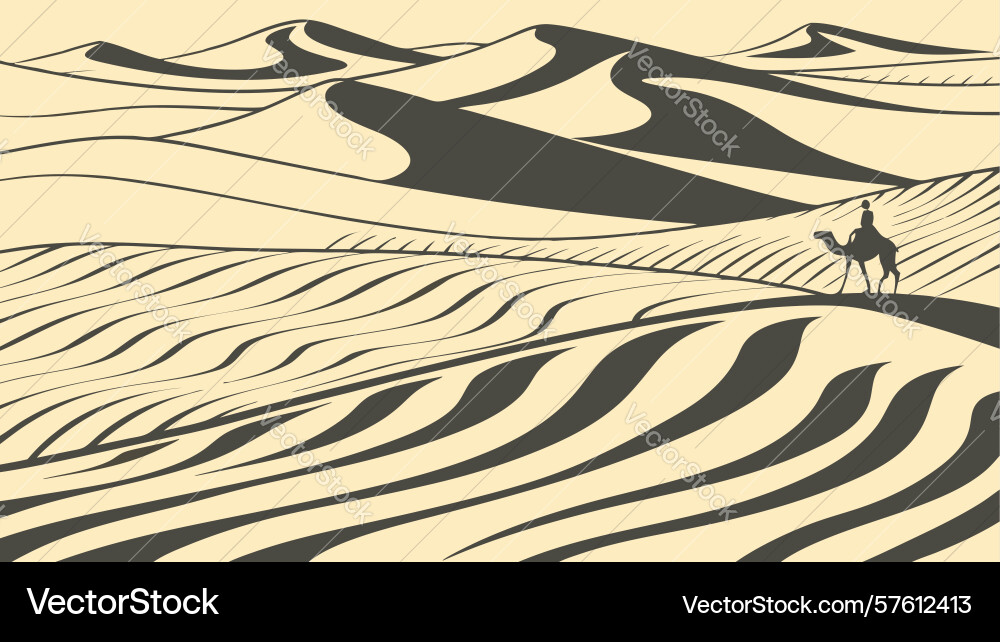 Abstract pattern of flowing sand dunes texture Vector Image