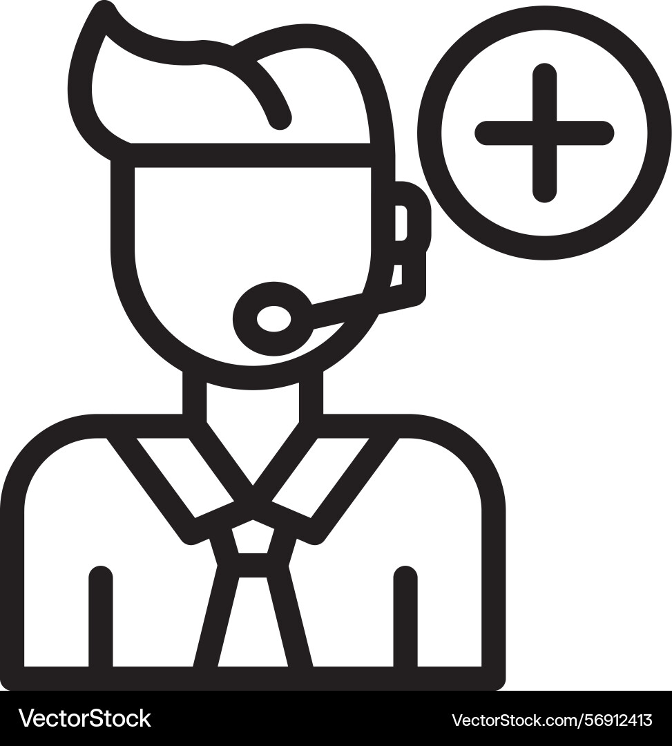 Agent availability linear style icon design Vector Image
