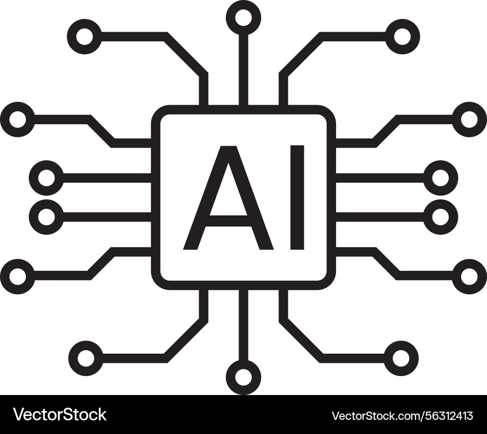 Ai processor icon Ai processor icon vector image