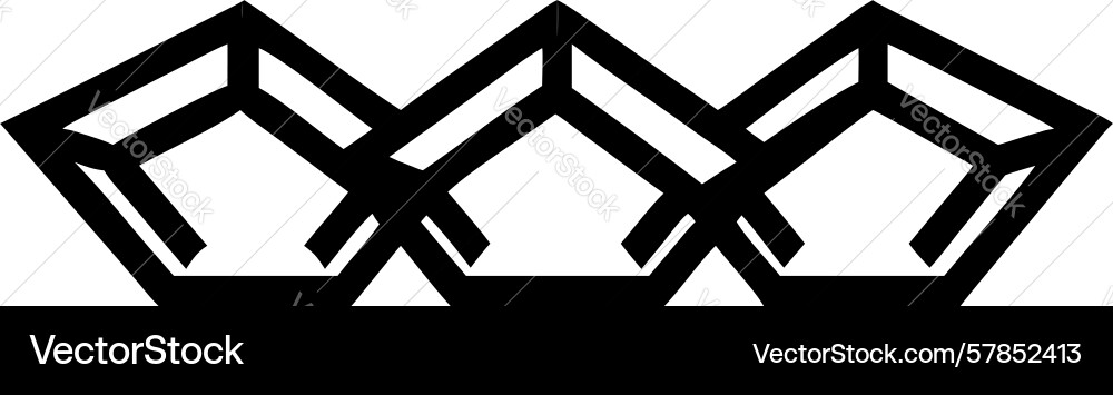 Black geometric interlocking shapes pattern Vector Image