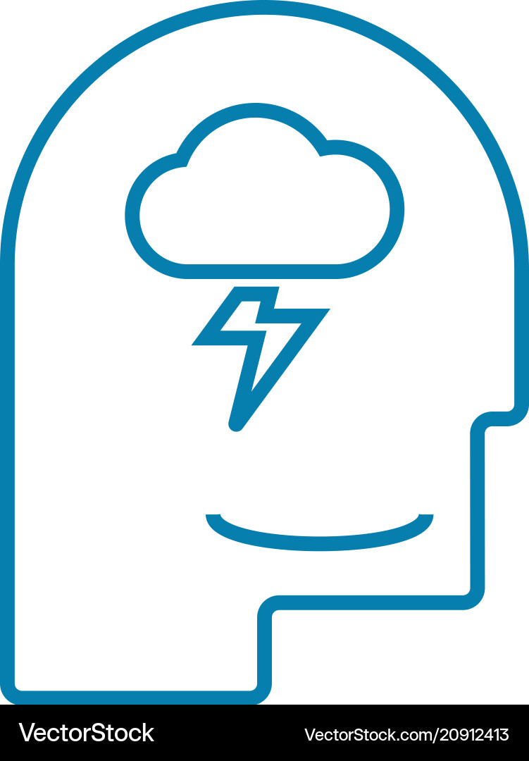 Brainstorming technique linear icon concept Brainstorming technique linear icon concept vector image