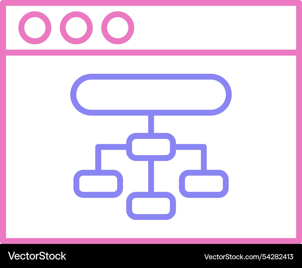 Browser line two colour icon vector image