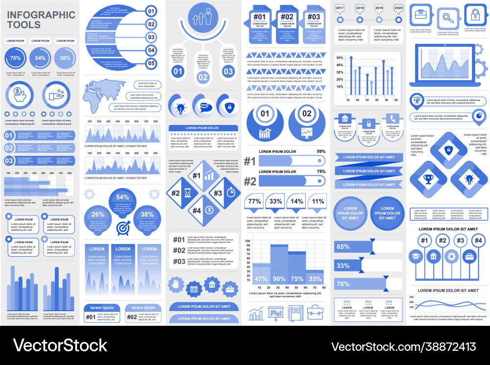 Bundle infographic elements data visualization Bundle infographic elements data visualization vector image