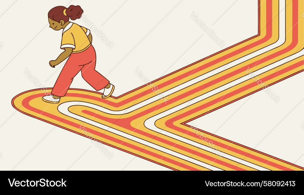Dynamic Path Journey Figures Vector Image