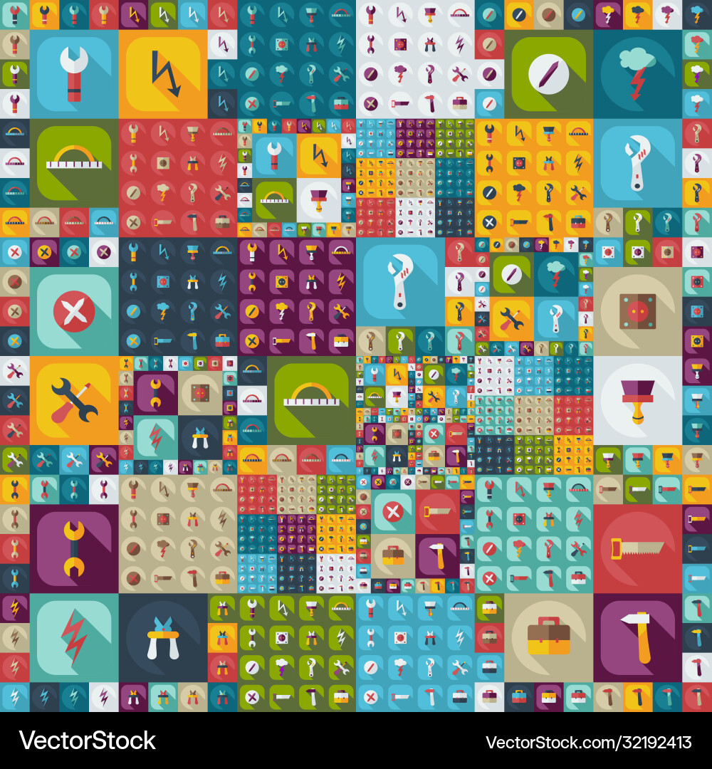 Flat concept set modern design with shadow Vector Image