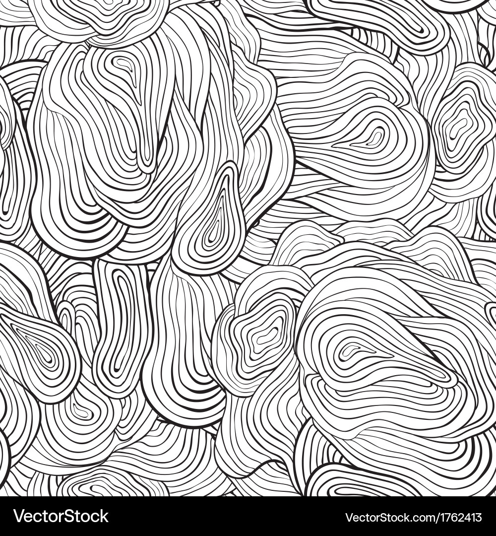 Flowing Curve Pattern - Black & White Vector Image