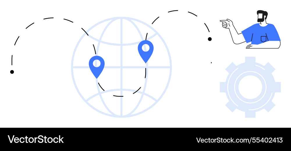 Global connectivity and guidance concept with map Global connectivity and guidance concept with map vector image