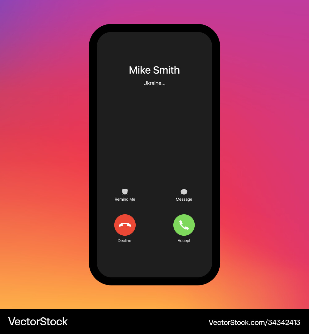 IPhone Call Screen Accept Button vector image