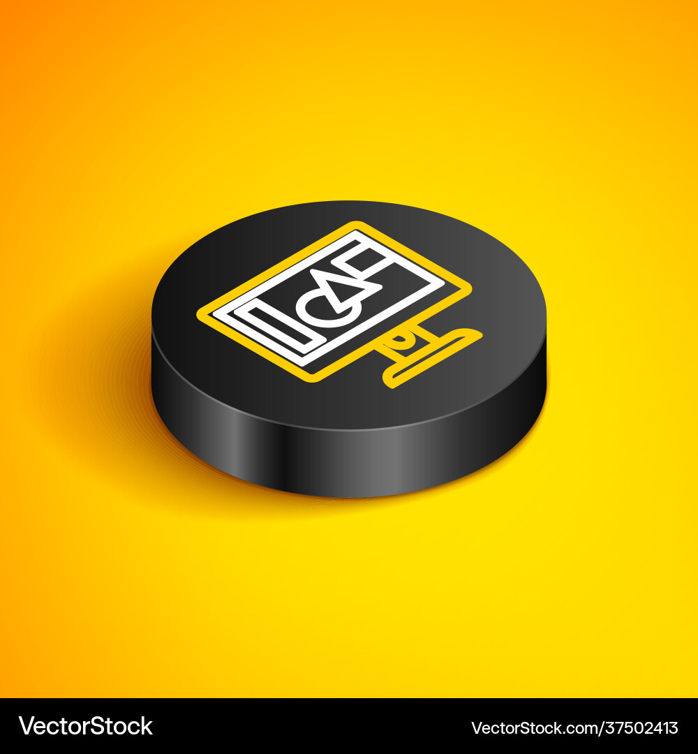 Isometric line computer monitor screen icon Vector Image