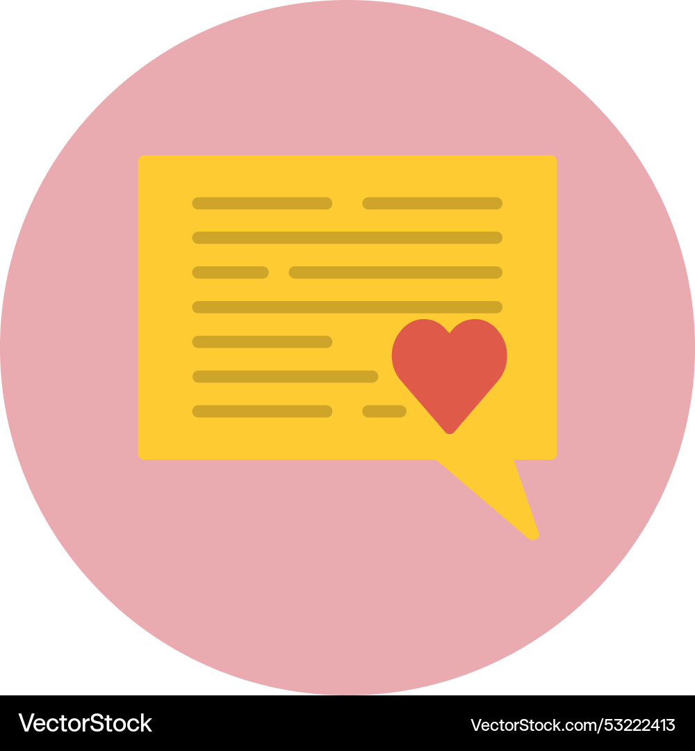Message flat circle icon Vector Image