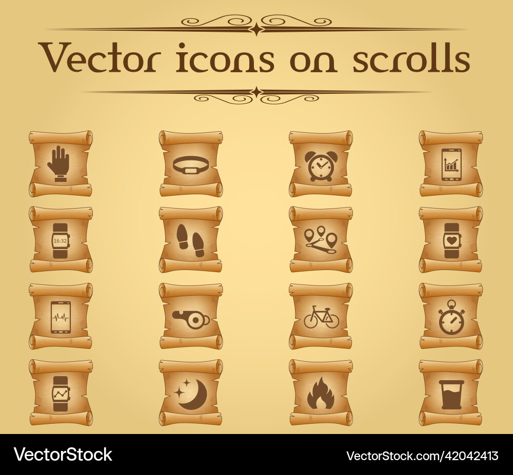 Monitoring apps icon set Vector Image