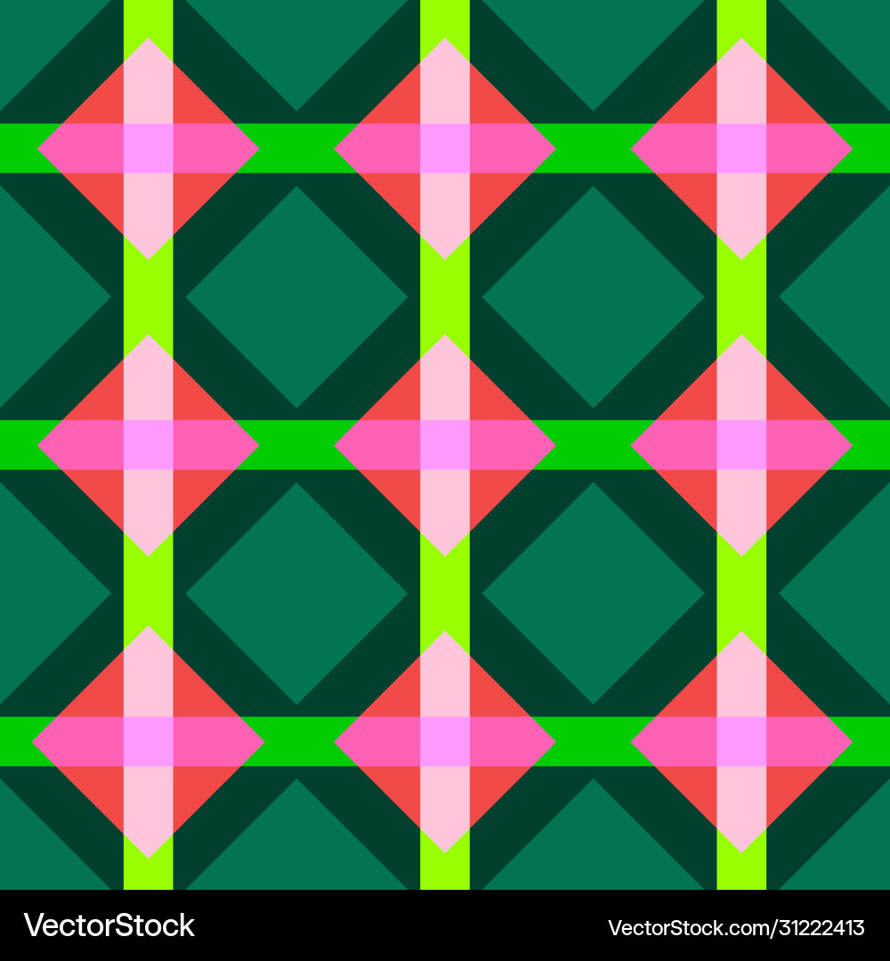 Multicolored rhombuses seamless pattern in retro vector image