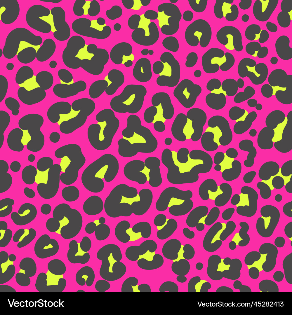 Neon Leopard Print Pattern vector image