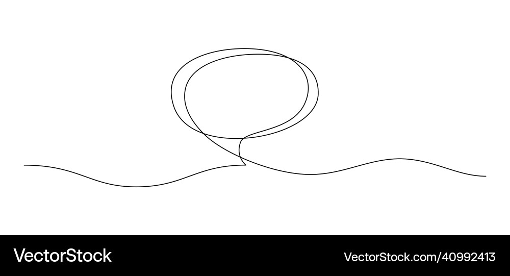 One continuous line drawing of speech bubble chat One continuous line drawing of speech bubble chat vector image