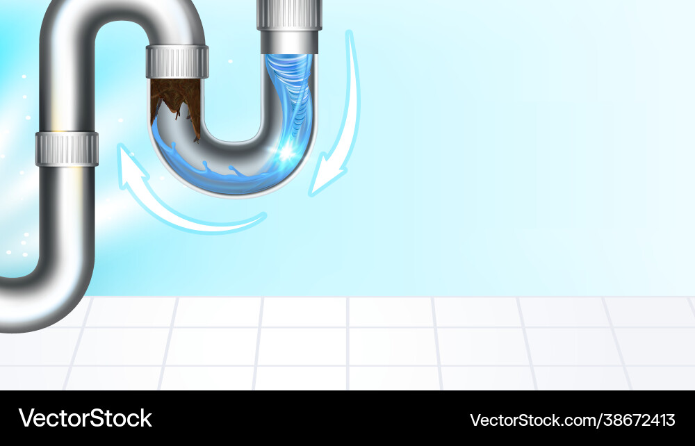 Pipeline siphon clogged trouble copy space Pipeline siphon clogged trouble copy space vector image