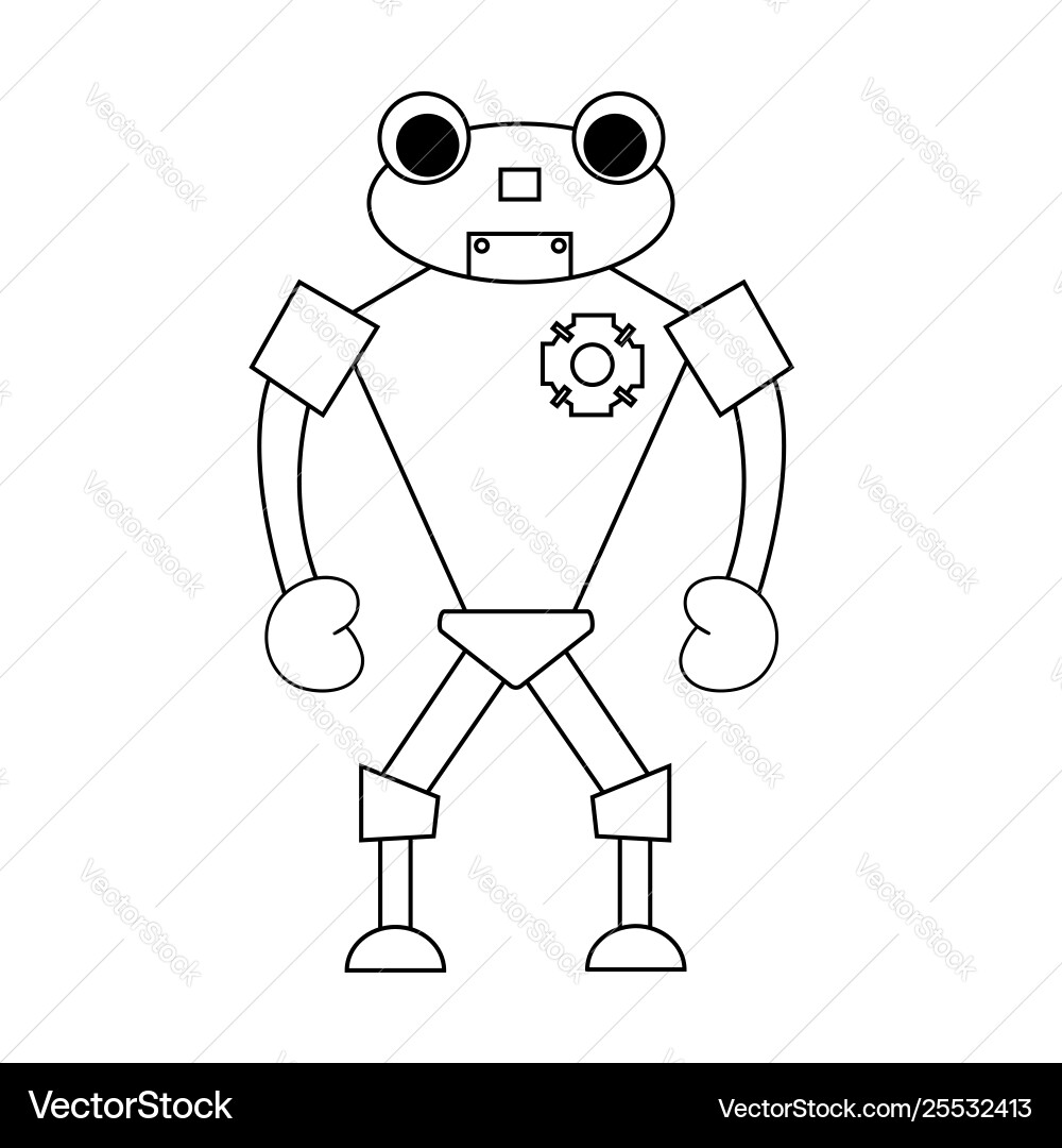 Robot outline character isolated stock Robot outline character isolated stock vector image