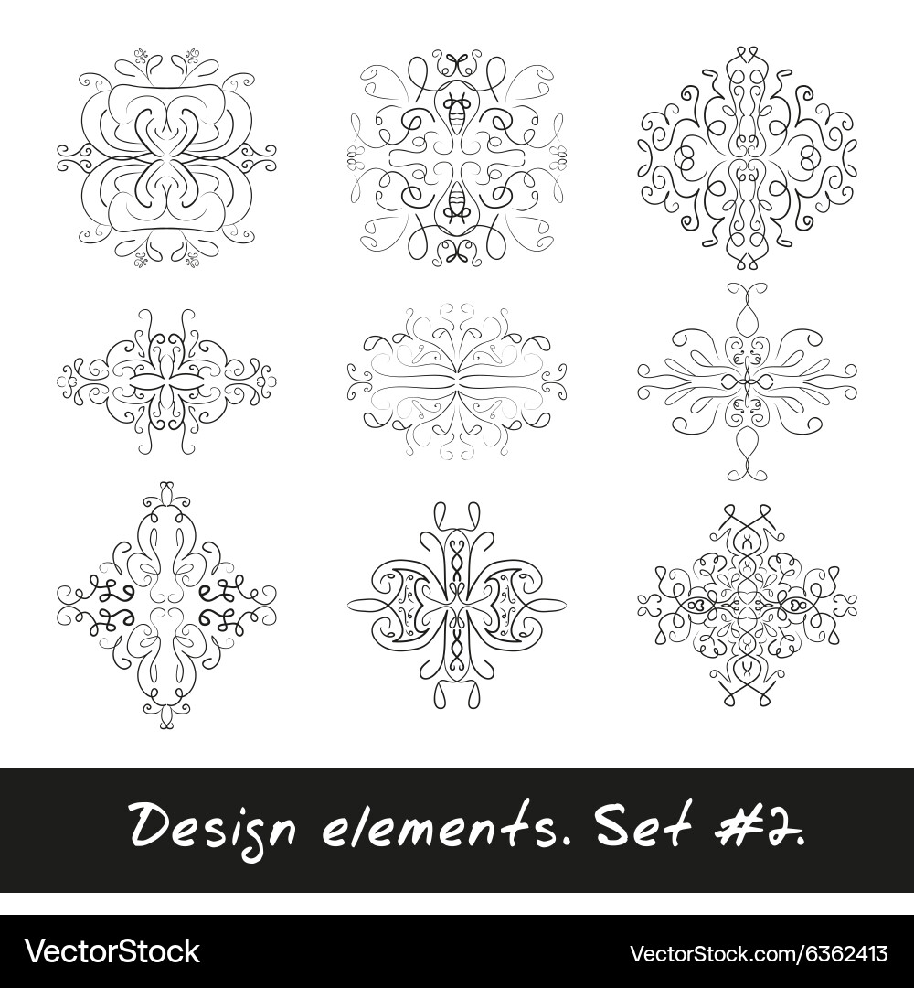 Round design element circle pattern in black Vector Image