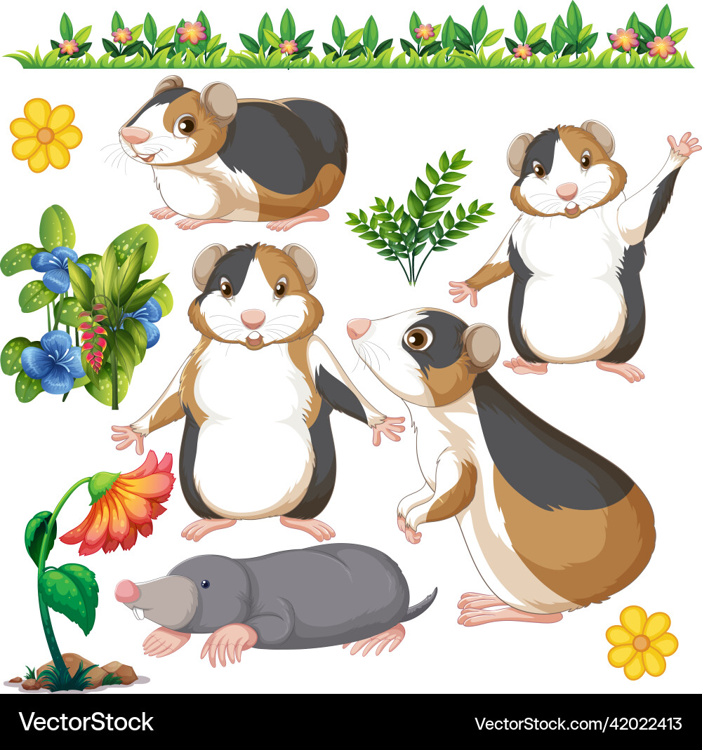 Seamless pattern with wild animals vector image