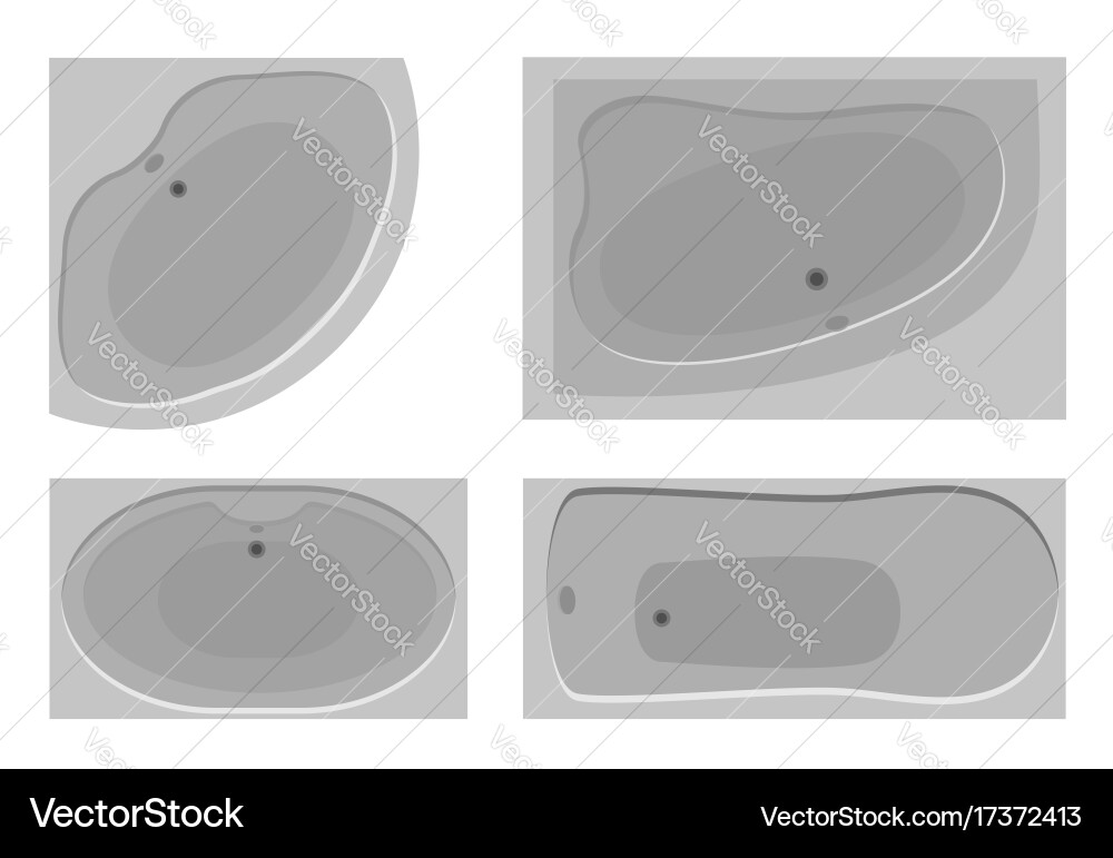 Set of different bathrooms with a view from above vector image