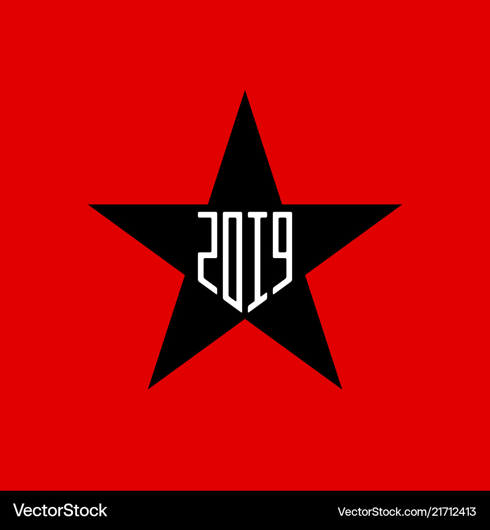 Star with new year date abstract design element Star with new year date abstract design element vector image