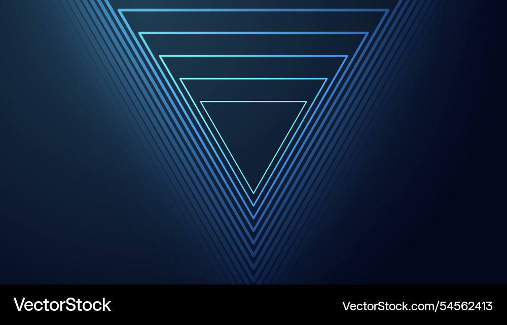 Triangle technology background big data tunnel vector image