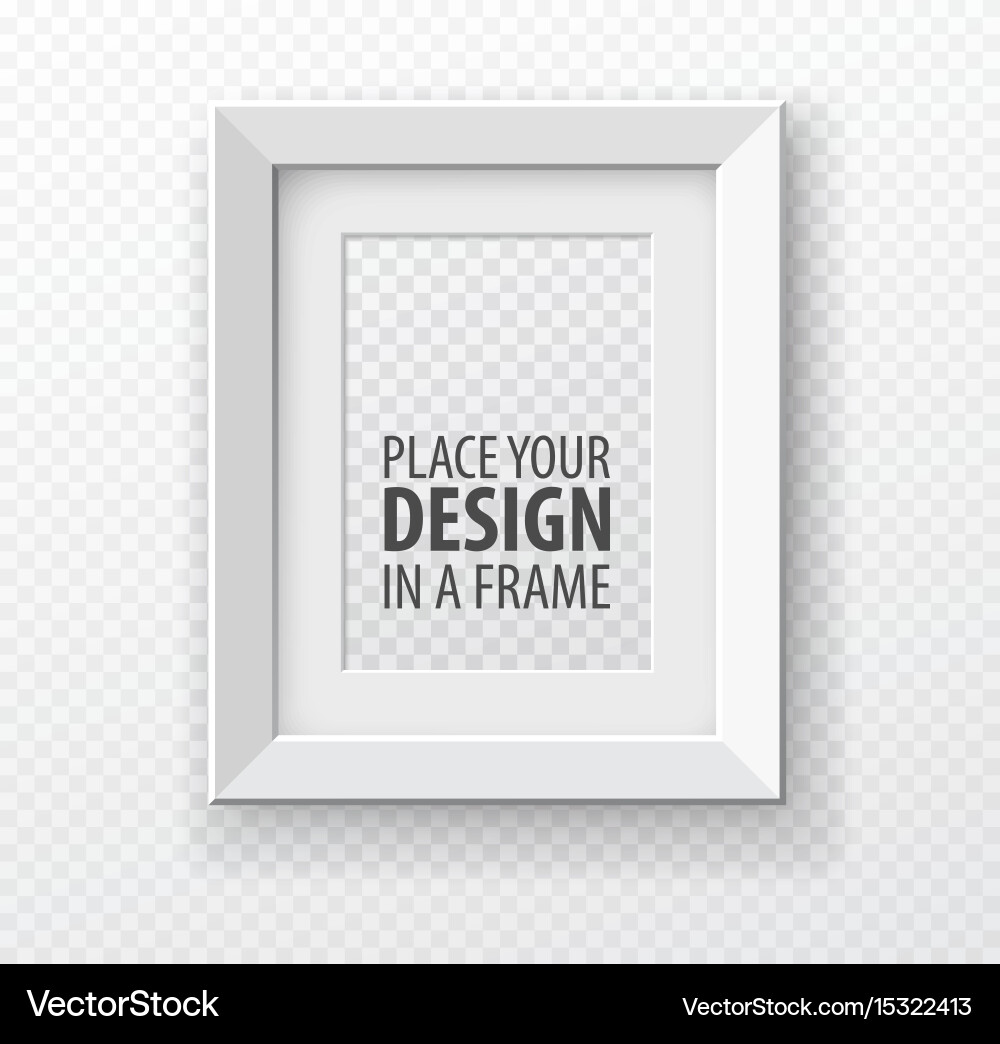 Vertical frame mock up on transparence background vector image