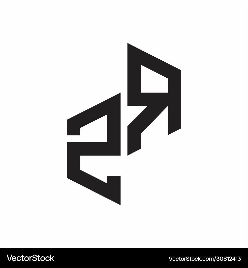 Zr initial letters logo monogram with up to down Vector Image