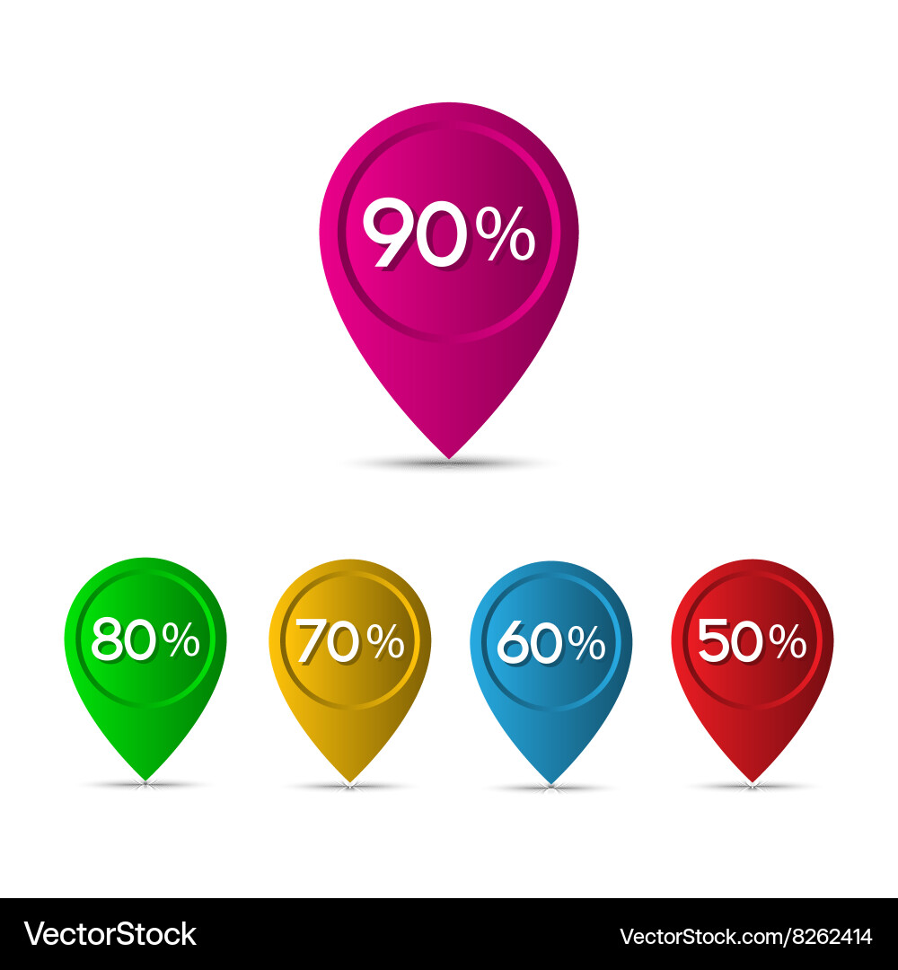 3d pointer with the percentage discounts isolated vector image