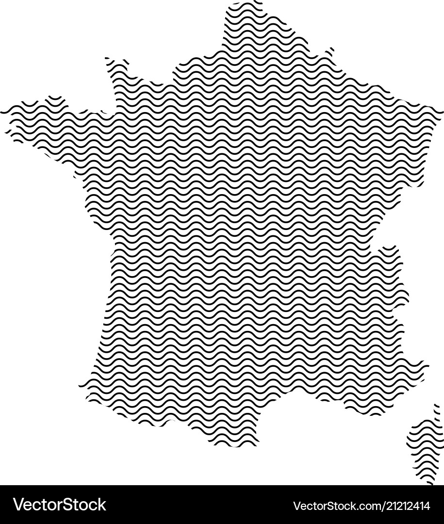 Abstract france country silhouette of wavy black Abstract france country silhouette of wavy black vector image