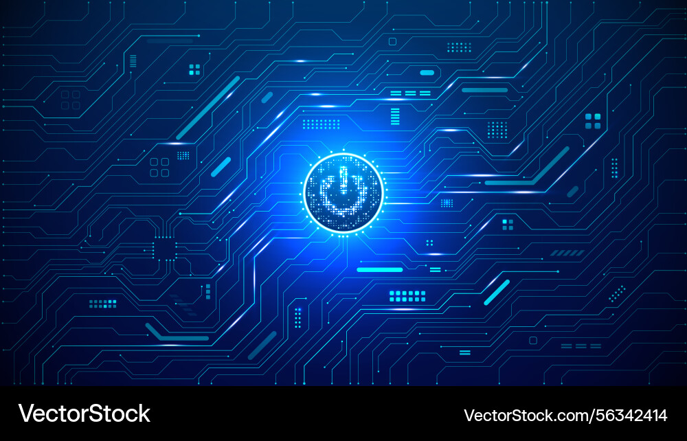 Abstract on power button in the center vector image