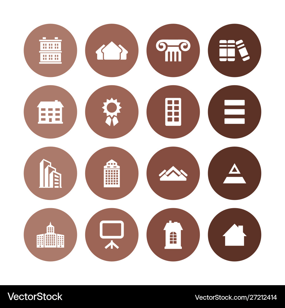 Architecture icons universal set for web and ui vector image