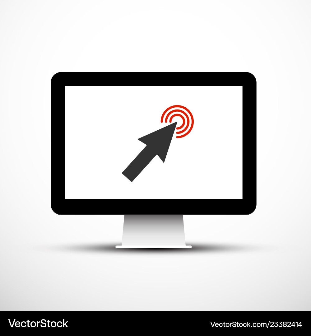 Arrow on computer icon Vector Image