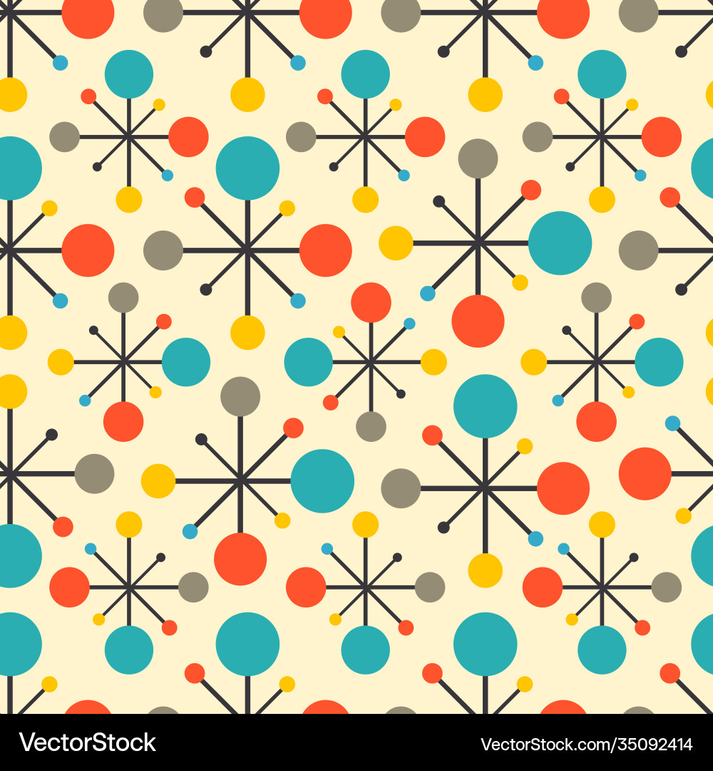 Atomic Retro Color Pattern vector image