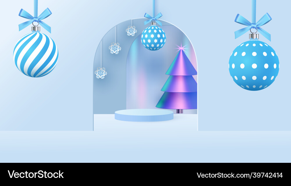 Background 3d blue rendering with podium Background 3d blue rendering with podium vector image
