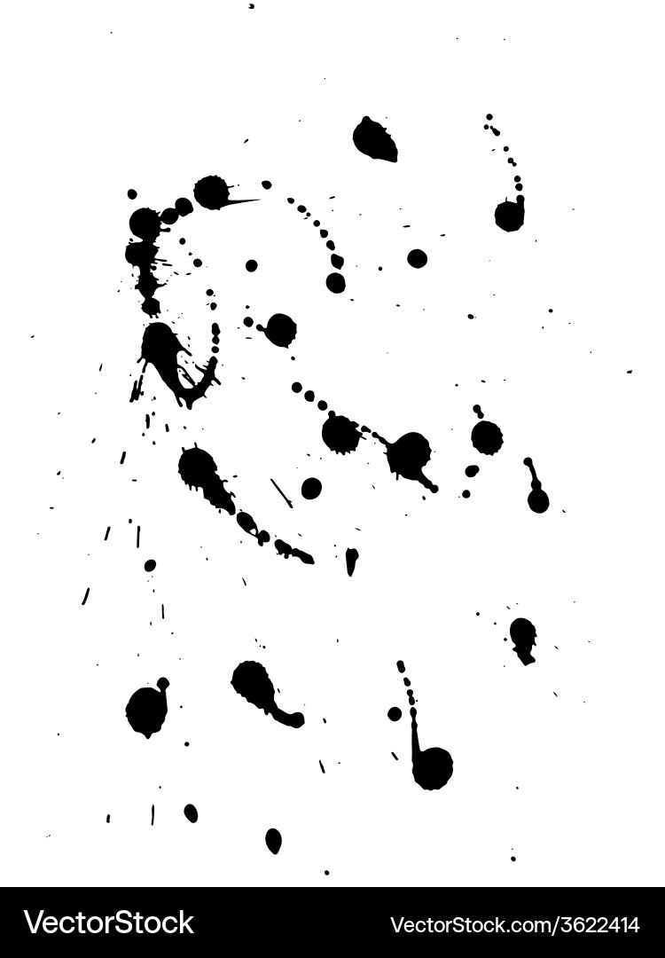 Black blobs with small and large drops vector image