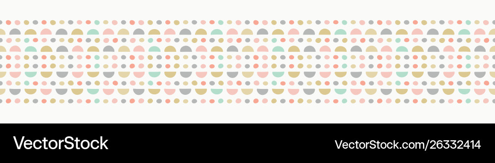 Border repeat pattern hand drawn semi circles Border repeat pattern hand drawn semi circles vector image
