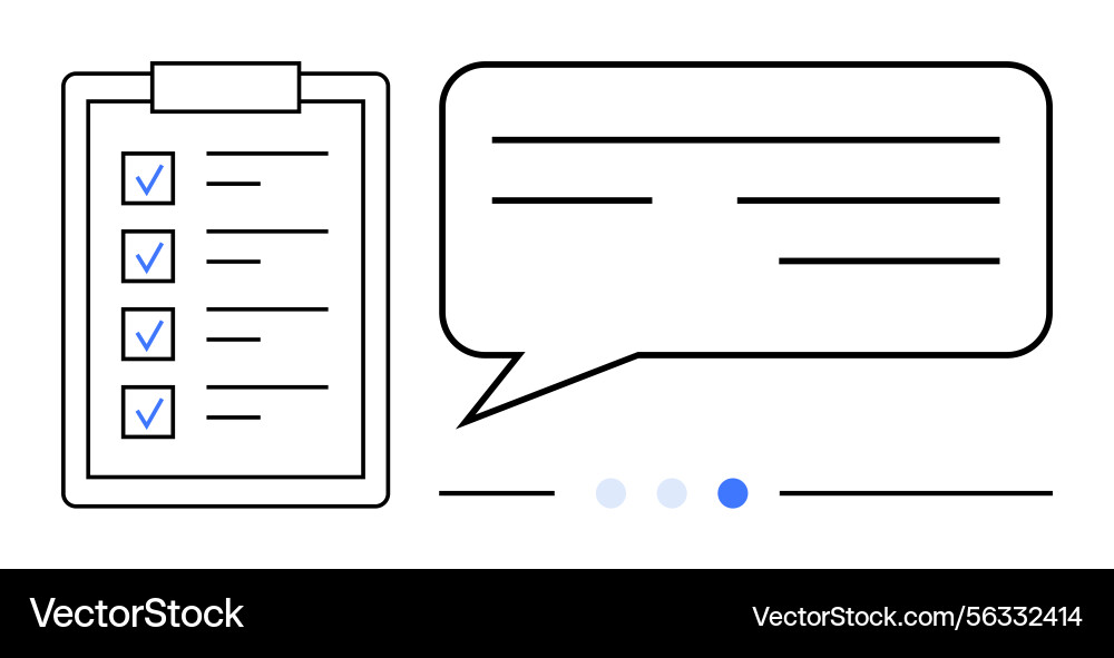 Checklist with Speech Bubble - Productivity vector image