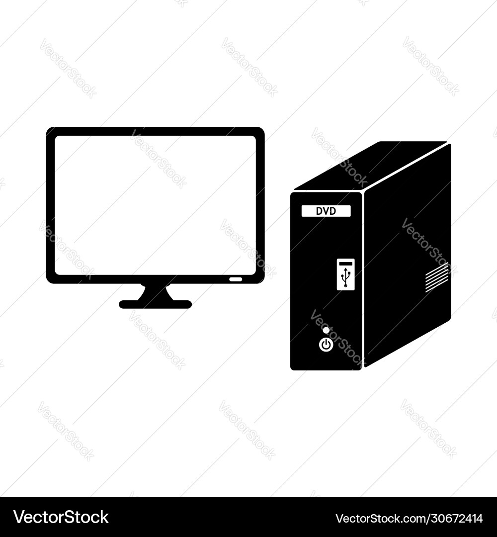 Computer icon display digital device Computer icon display digital device vector image