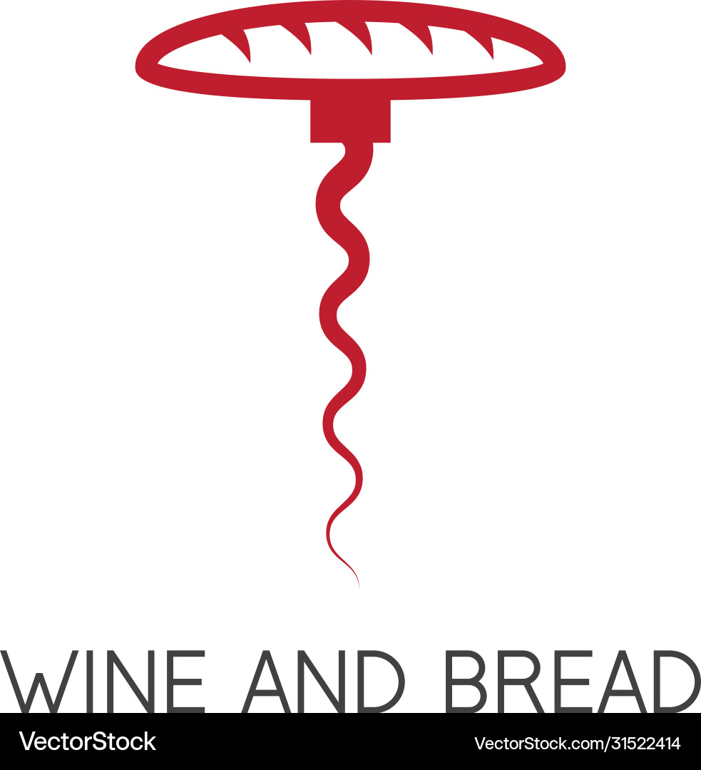 Corkscrew and bread in it design template vector image