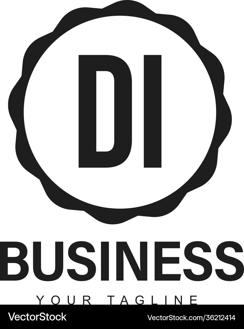 Di initial a logo design with abstract style Di initial a logo design with abstract style Vector Image