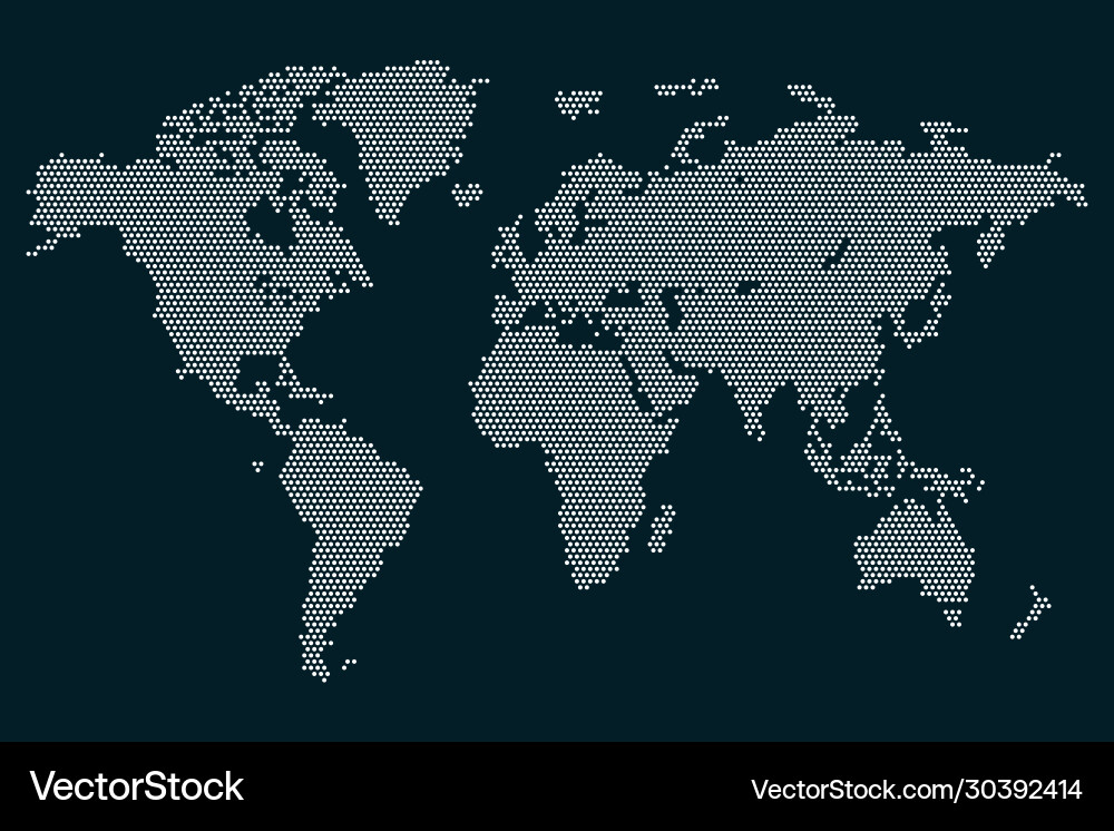 Dots world map isolated Dots world map isolated vector image