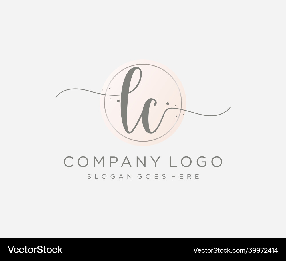 Initial lc feminine logo usable for nature salon Vector Image