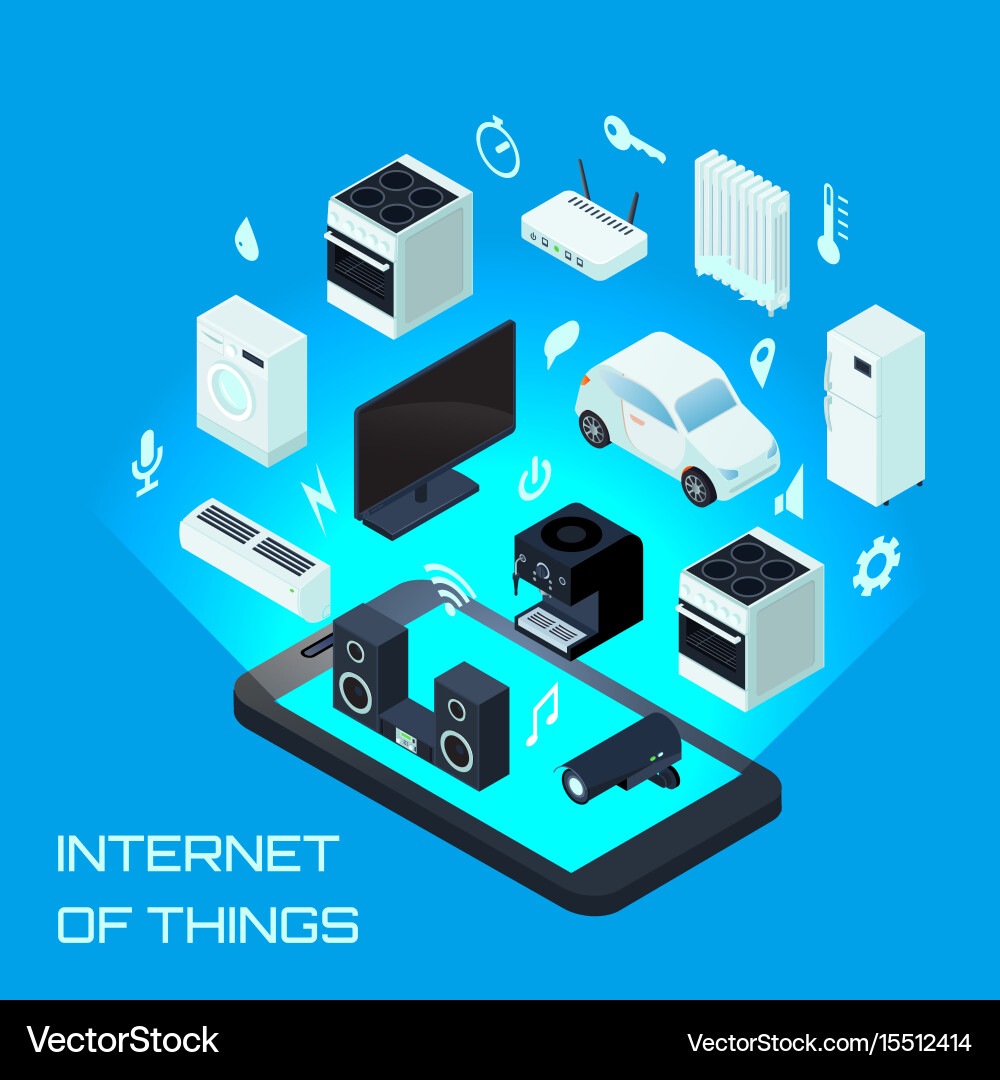 Internet of things isometric design concept vector image