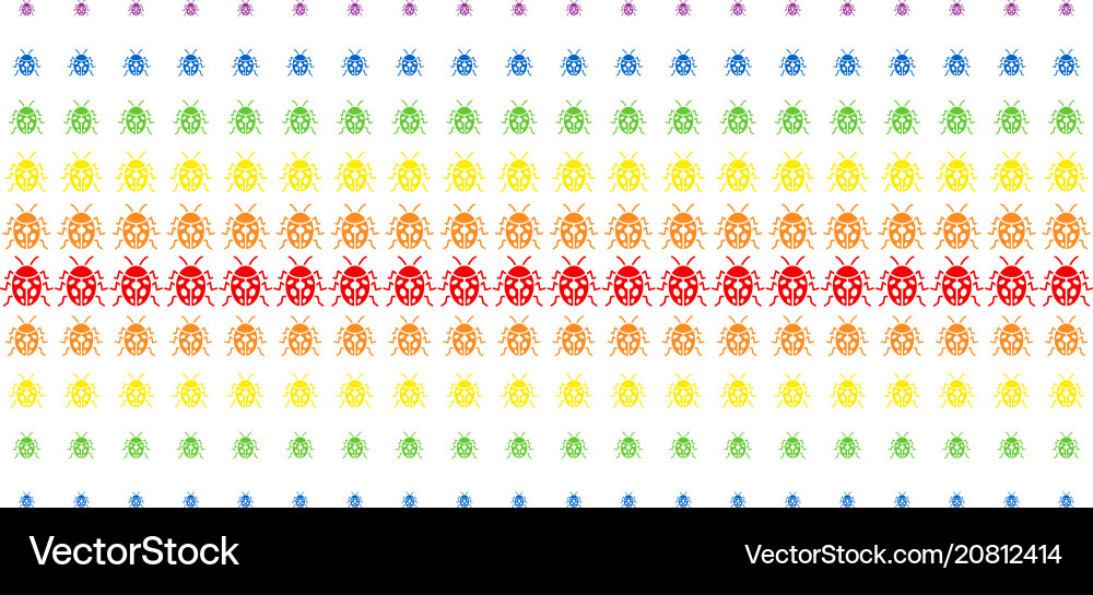Ladybird bug shape halftone spectrum array vector image