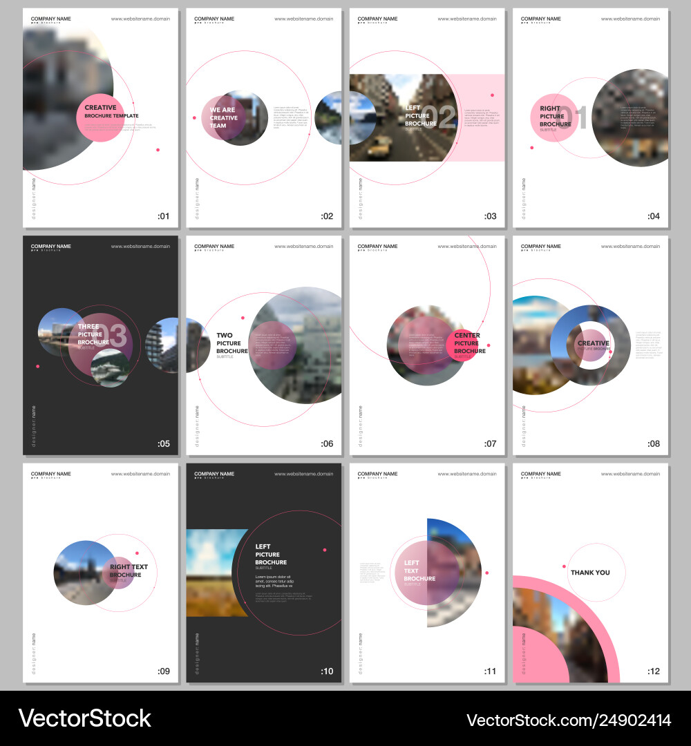 Minimal brochure templates with circle elements Minimal brochure templates with circle elements vector image