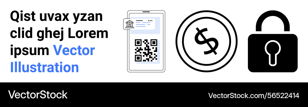 Mobile payment security with qr code digital vector image