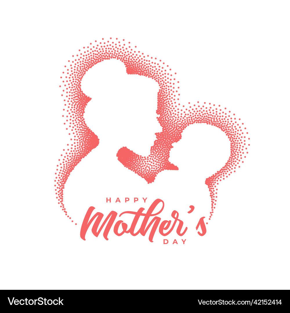 Mon and child affection in particles style Vector Image