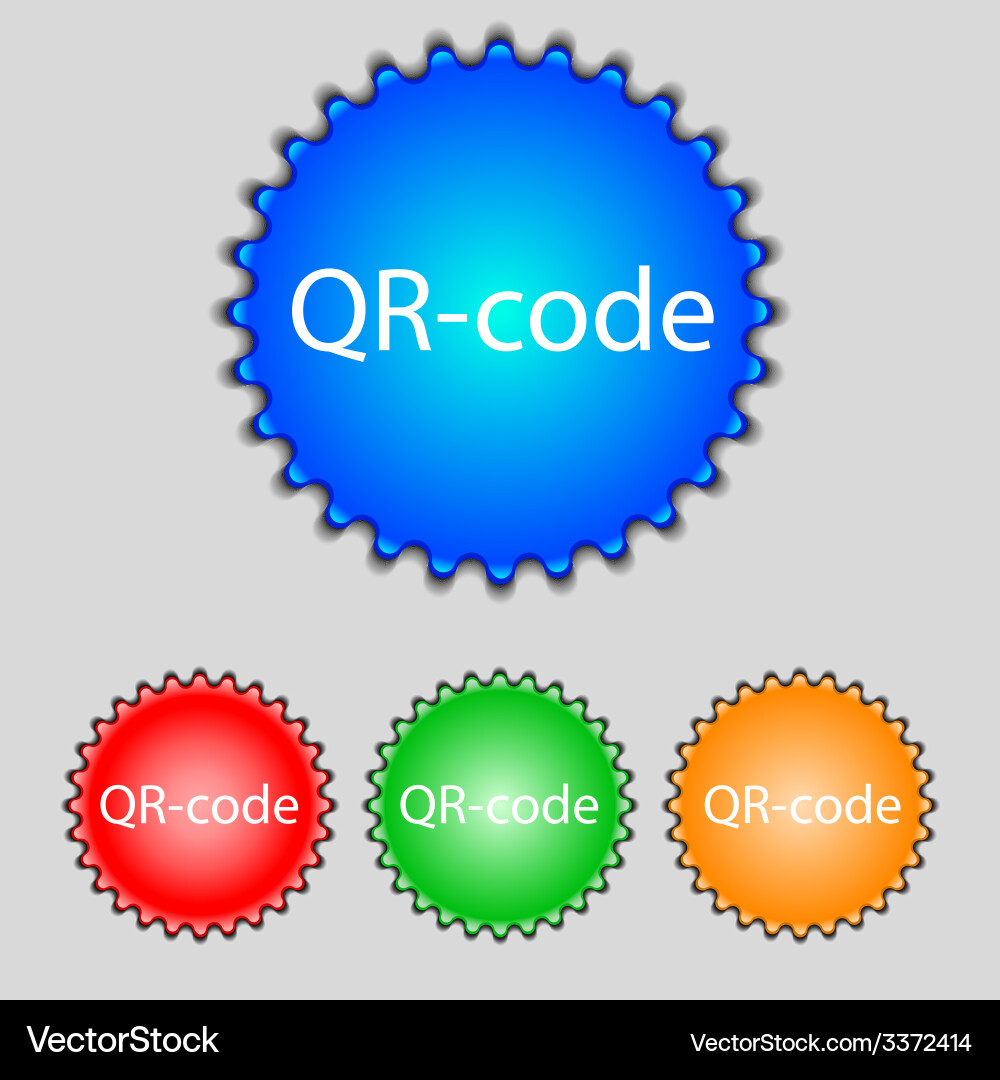 Qr-Code-Zeichen-Symbol-Scan-Code-Symbol Satz von farbigen vektorbild