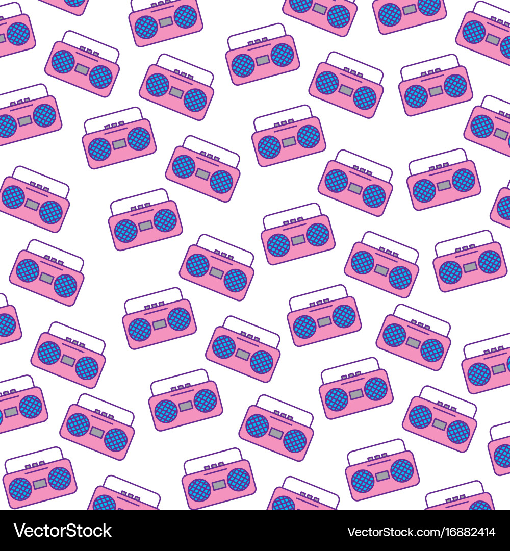 Radio music player pattern background Vector Image